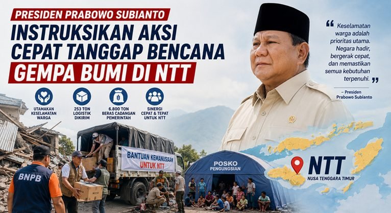 Presiden Prabowo Subianto Instruksikan Aksi Cepat Tanggap Bencana Gempa Bumi di NTT